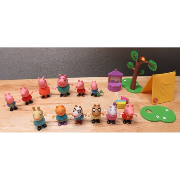 Jazwares Other - Peppa Pig Lot of 12 Figure Mixed George Mama Papa + Others 17 Total Pieces